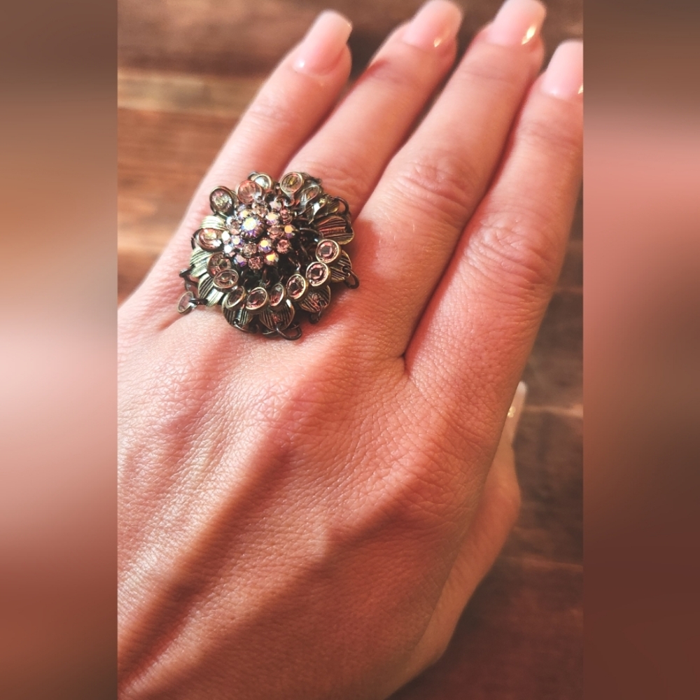 Kenny Ma Swarovski dangle cocktail ring
